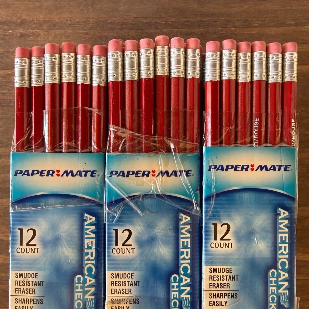 Lot of 180 Discontinued NOS Paper Mate American Checking Red‎ Correcting Pencils